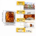 Square genuine Baltic honey amber stud earring in 925 sterling silver with size measurements, Made in Poland badge, lab certification, and lightweight 2.06 g detail