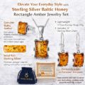 "Makell" Baltic Honey Amber Jewelry Set in Sterling Silver