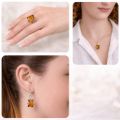 "Makell" Baltic Honey Amber Jewelry Set in Sterling Silver