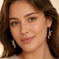 Sterling Silver and Baltic Amber French Leverback  Toucan Earrings
