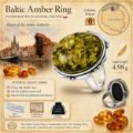 Sterling Silver and Baltic Green Oval Amber Ring