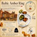 "Marcia" Multicolor Baltic Amber Ring in Sterling Silver