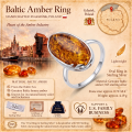 Oval Ring in Sterling Silver infographic highlighting the genuine oval gemstone, 925 sterling silver, handcrafted craftsmanship, ring dimensions, and Made in Gdańsk, Poland heritage.