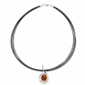 "Lauren" Baltic Honey Amber Necklace in Sterling Silver
