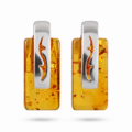 Pair of “Thalia” Baltic Honey Amber Stud Earrings in Sterling Silver on a white background.