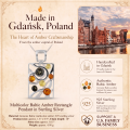 1. Infographic featuring the Multicolor Baltic Amber Rectangle Pendant in Sterling Silver.