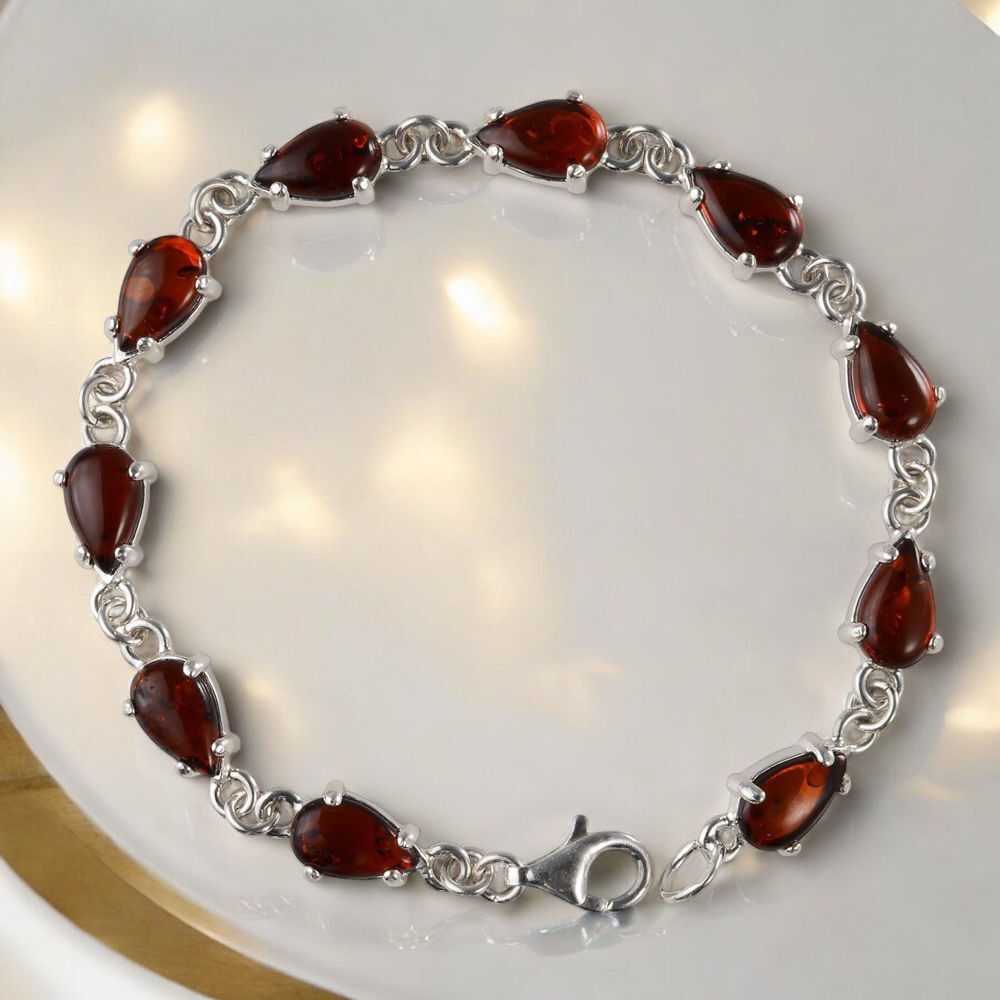 amber and silver bracelet