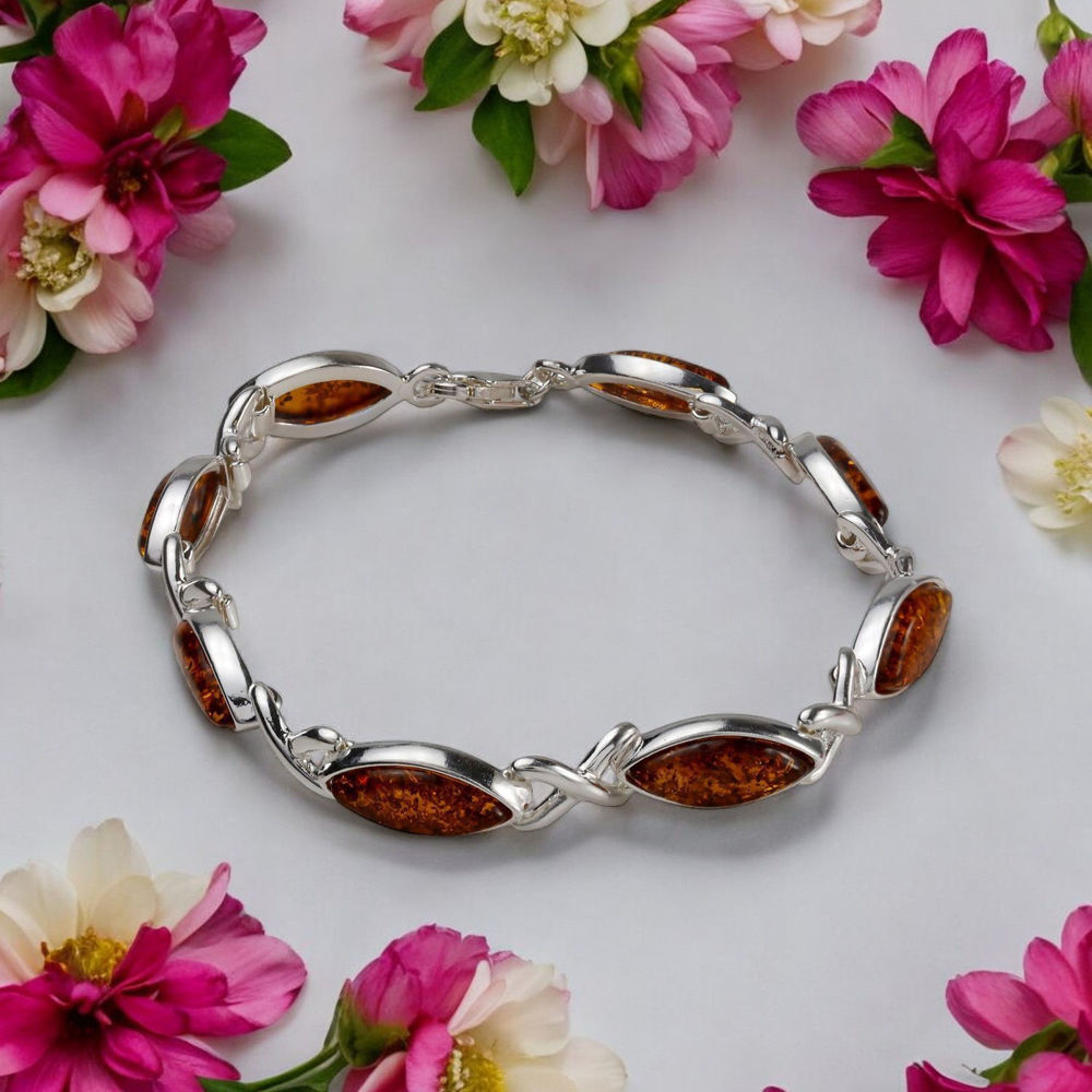 amber and silver bracelet