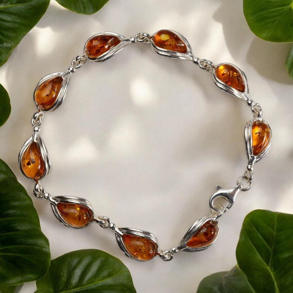 amber and silver bracelet