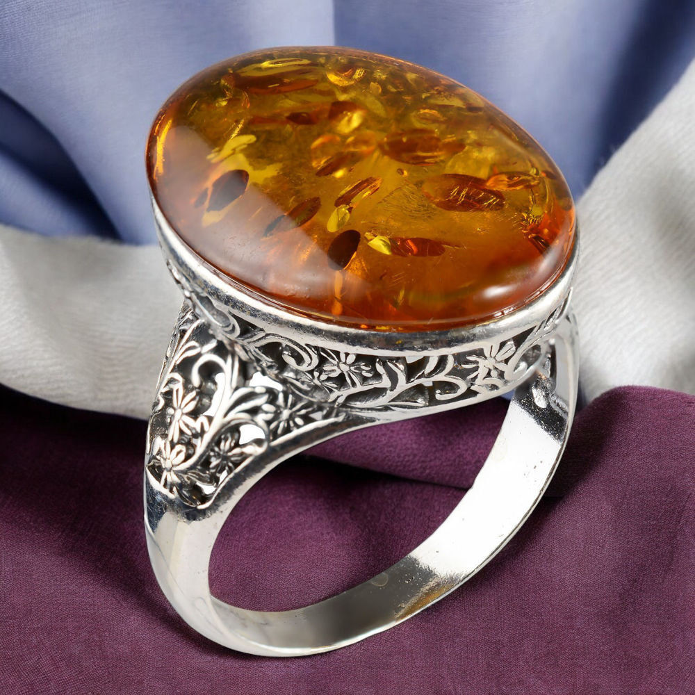 amber gemstone ring