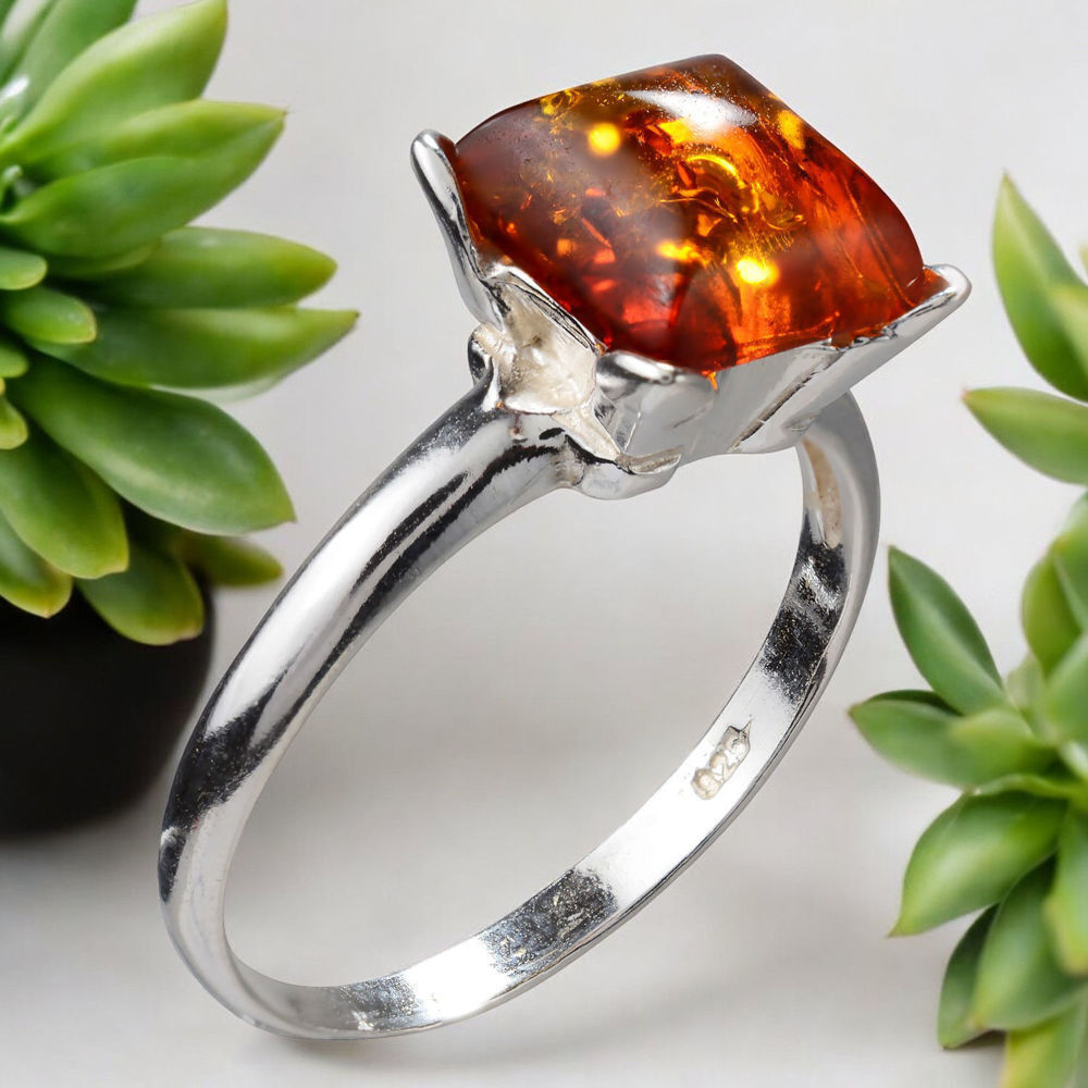 amber gemstone ring