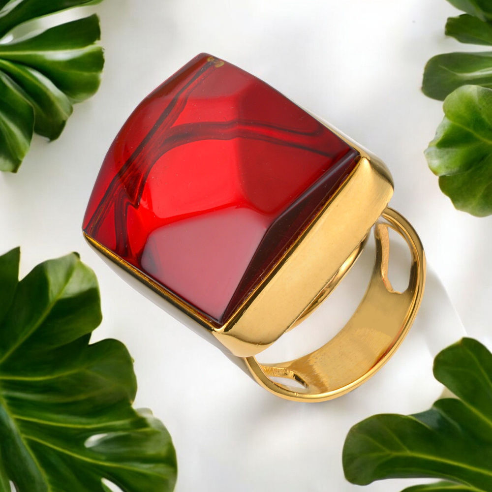 amber gemstone ring