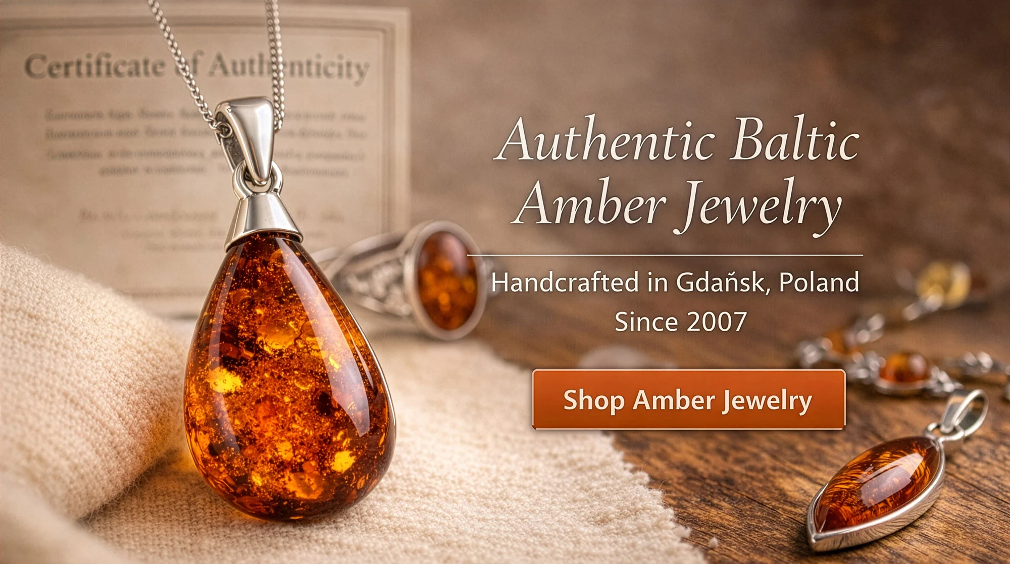 Authentic Baltic Amber Jewelry Handcrafted in Gdańsk, Poland Since 2007